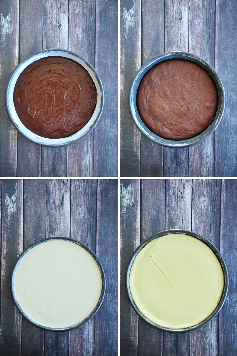 Brownie Cheesecake Process