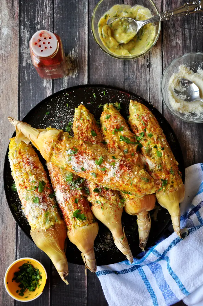 Roasted Corn with Hot Paprika and Cilantro - Very Smart Ideas