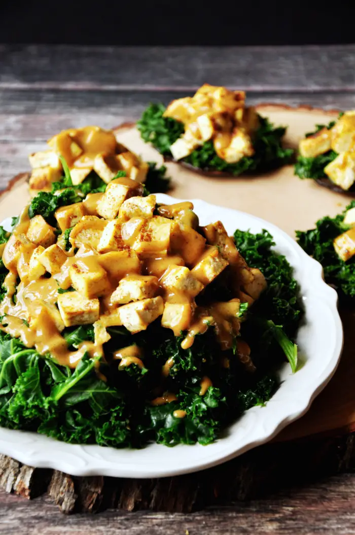 Portabella mushroom and tofu salad