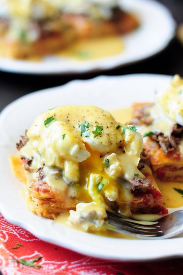 Green Chile Avocado Eggs Benedict - Cooking for Keeps