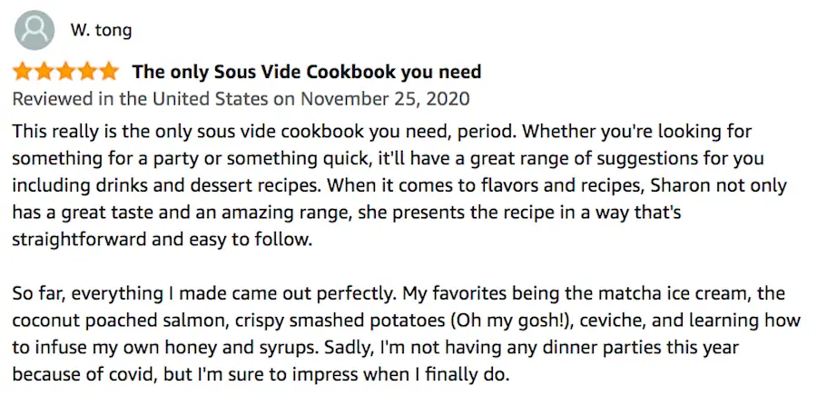 Customer Review 2 for Complete Sous Vide Cookbook