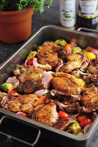 One Pan Balsamic Chicken and Veggies - Cooking Classy