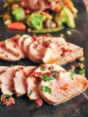 Pork Tenderloin with Sun-Dried Tomatoes & Capers