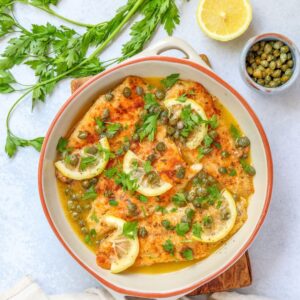 This super easy fish piccata is made with well-seasoned thin white fish fillets in a delicious pan sauce. It's ready in 20 minutes.