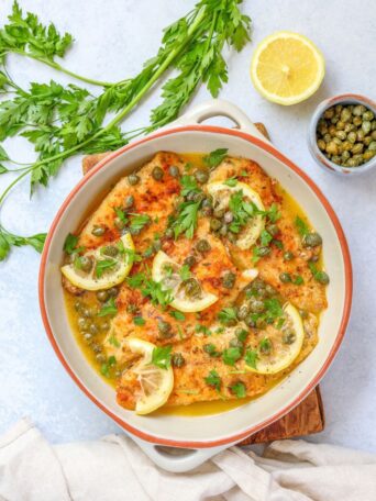 This super easy fish piccata is made with well-seasoned thin white fish fillets in a delicious pan sauce. It's ready in 20 minutes.