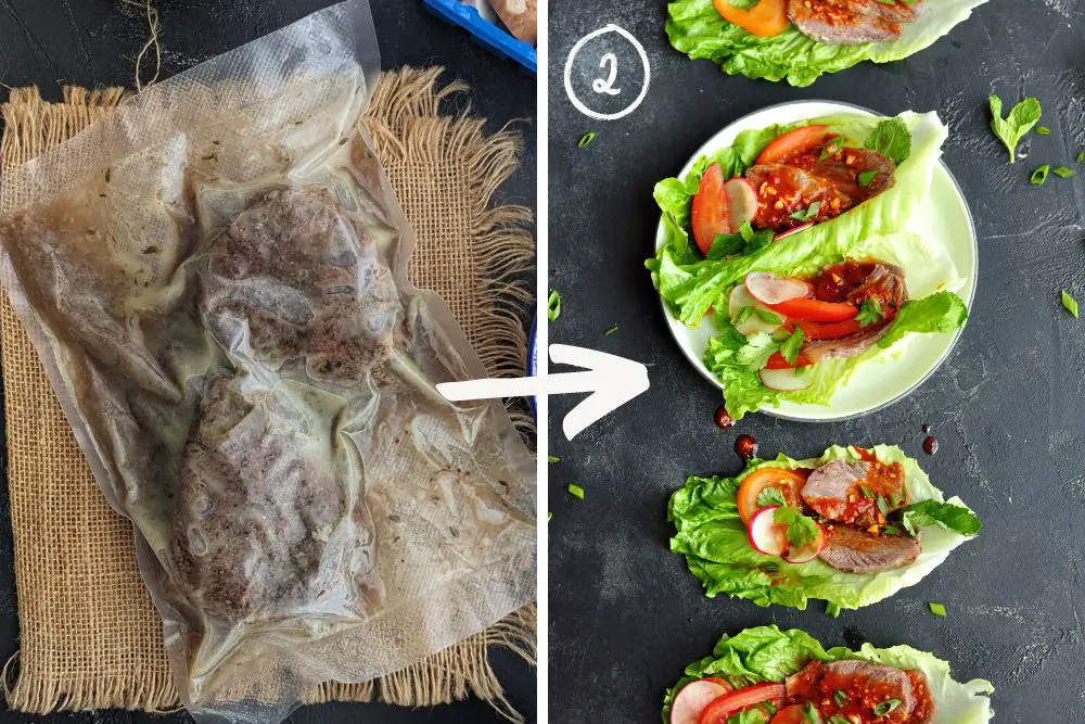 Sous Vide Beef Cheeks Once, Savor in 3 Different Ways-Meal #2: Korean Beef Lettuce Wraps