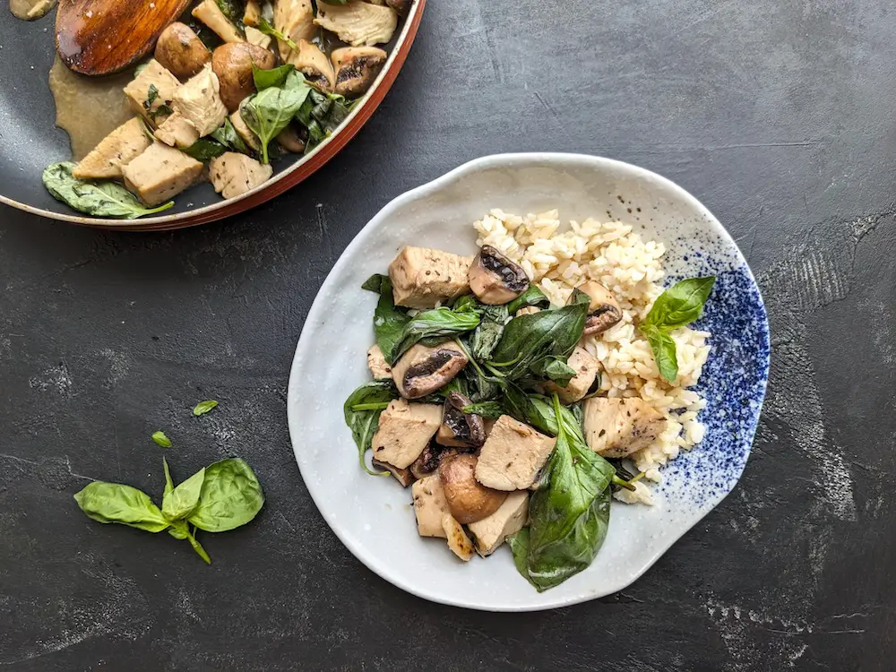 Mushroom Basil Chicken Stir Fry