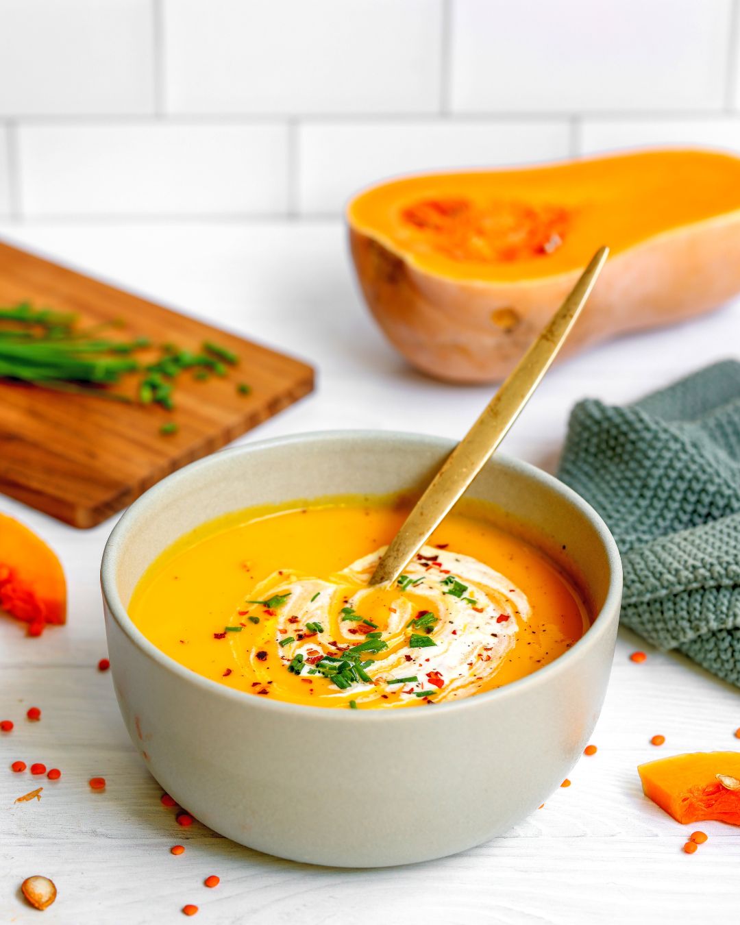 This pumpkin and lentil soup is hearty, velvety, and a nutritional powerhouse. It's vegan and gluten-free and can be made in 30 minutes. 