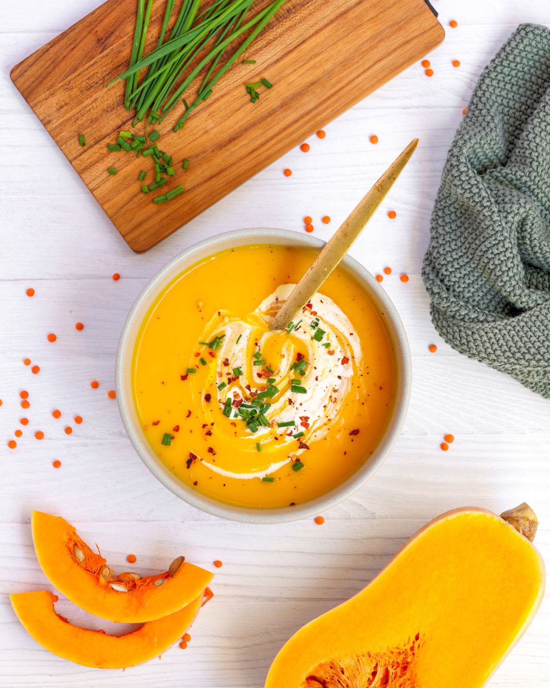 This pumpkin and lentil soup is hearty, velvety, and a nutritional powerhouse. It's vegan and gluten-free and can be made in 30 minutes. 