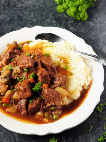 For a weeknight meal, this savory and scrumptious beef burgundy can be easily put together in a slow cooker to simplify the process!