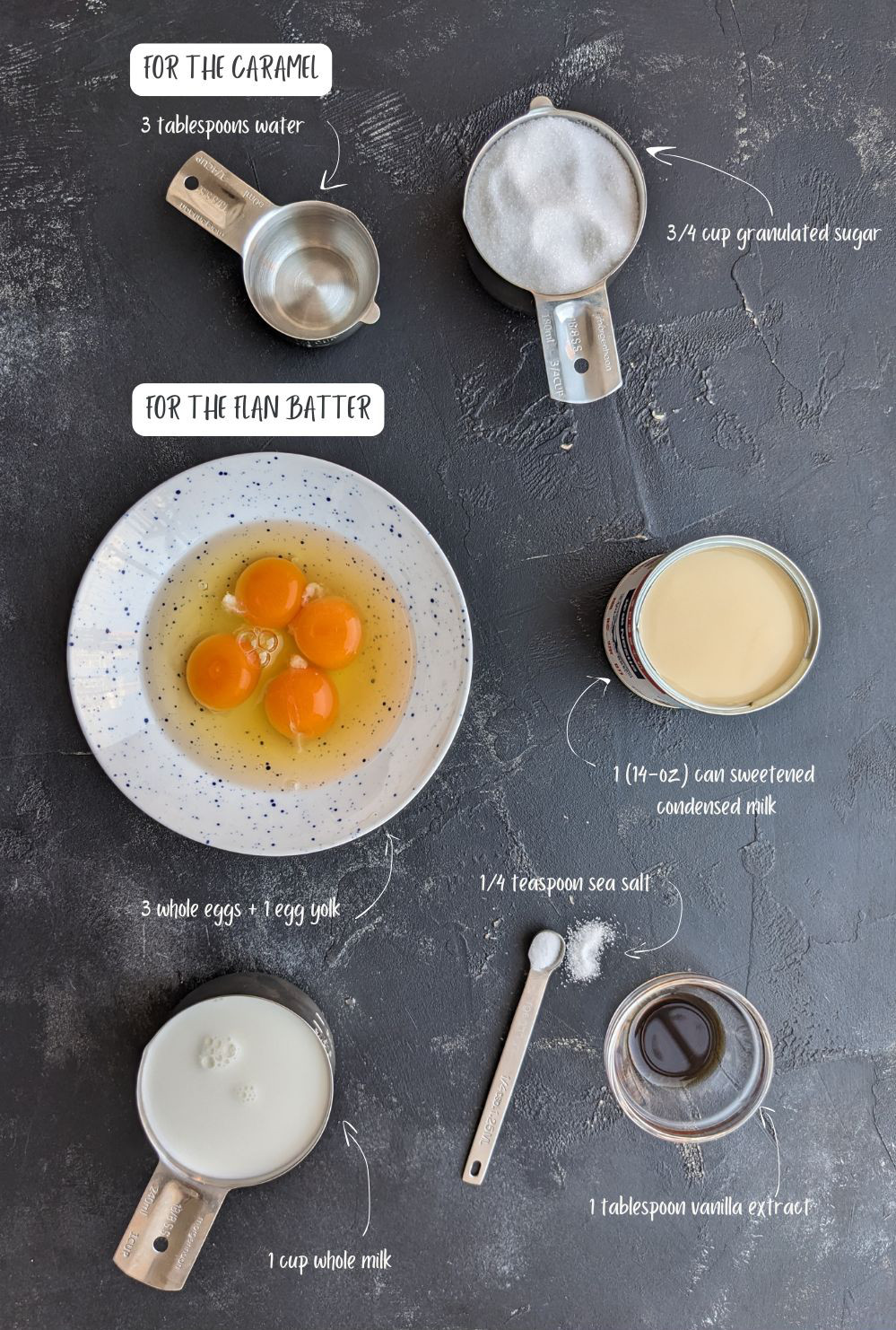 Simple Ingredients for Sous Vide Flan 