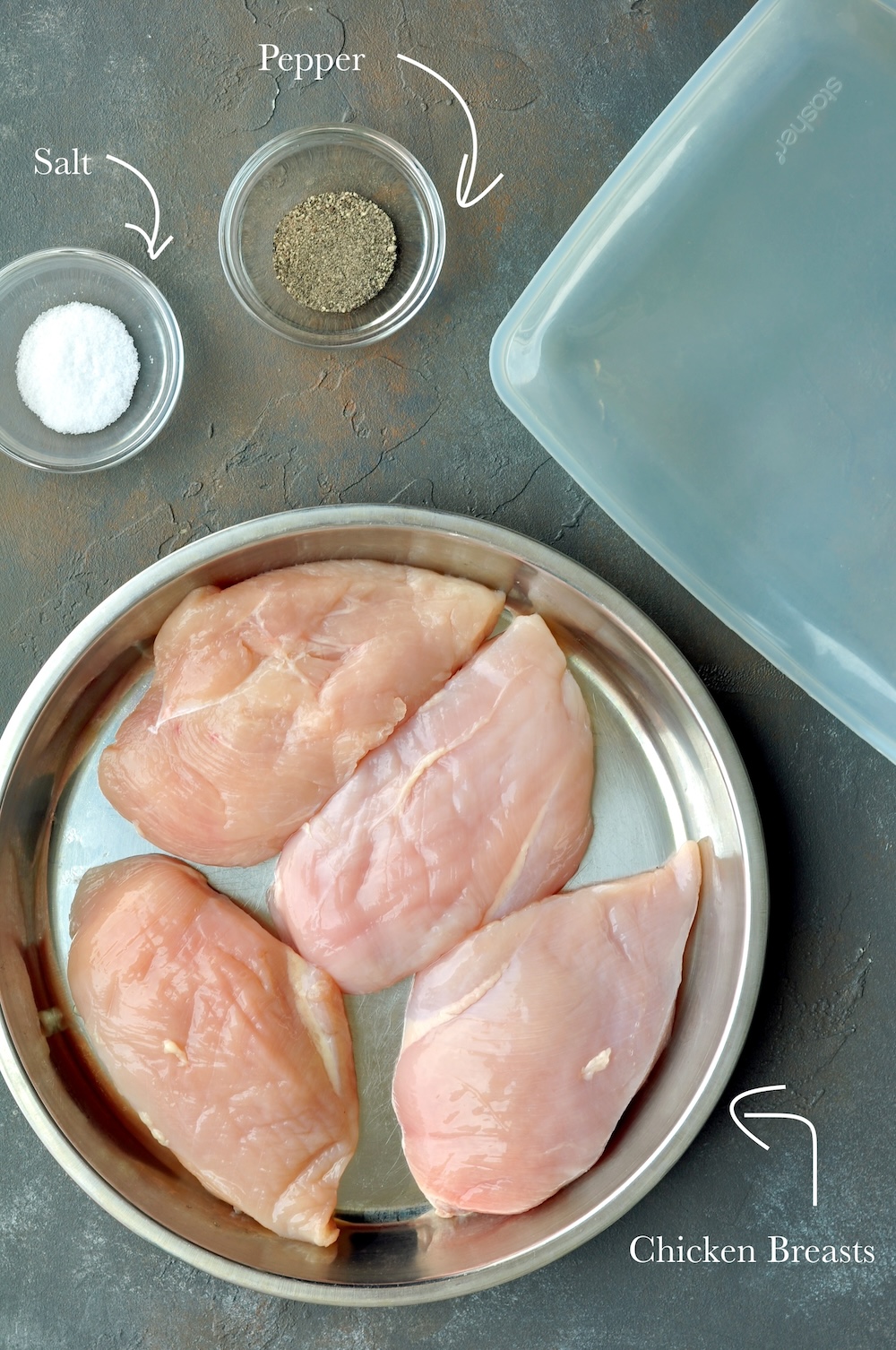 Sous vide shredded chicken ingredients