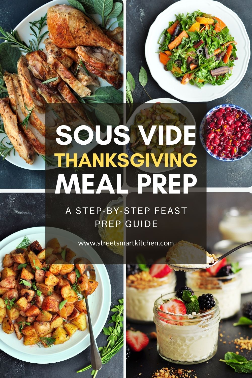 Have a stress-free holiday with this step-by-step sous vide Thanksgiving meal prep guide, which includes the menu, timetable, all recipes, and a video.